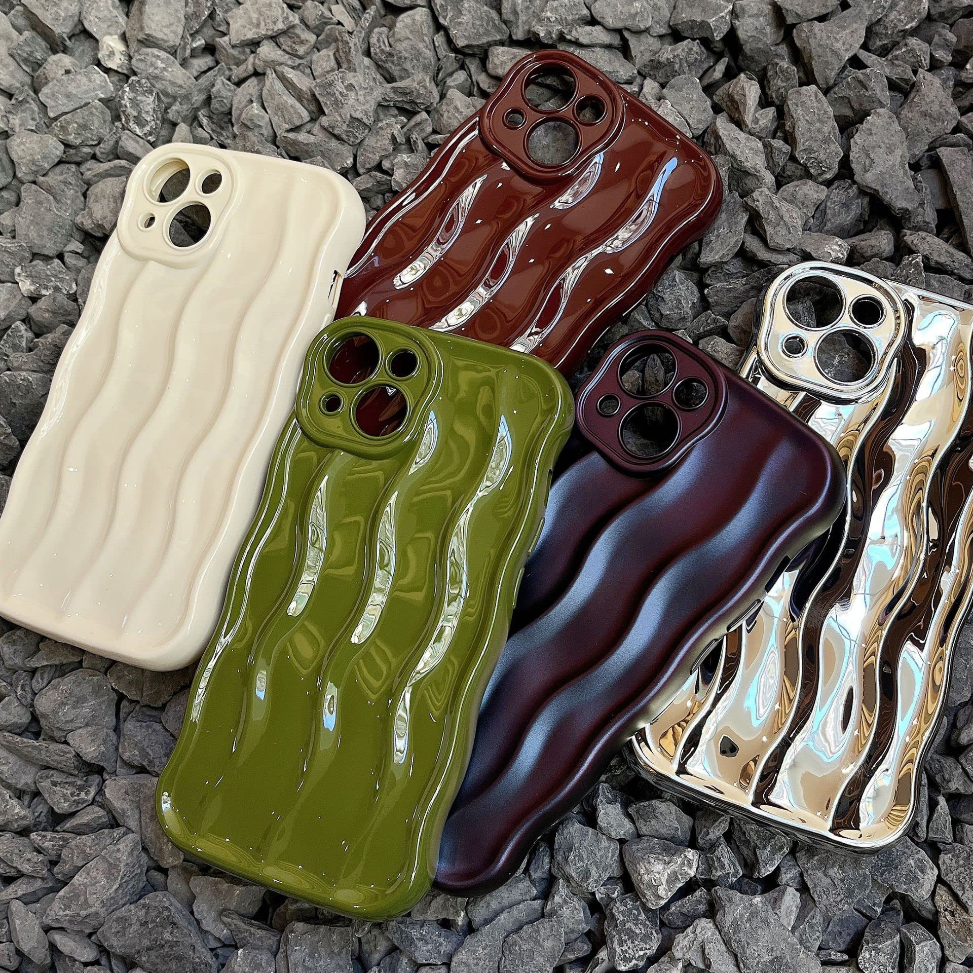 Amazon.co.jp: iphone 16 用 ケース ウェーブ型 メタリック シルバー